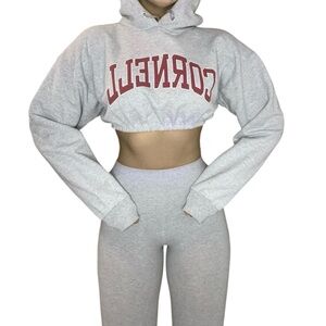 Gray Women's Cropped Hoodie